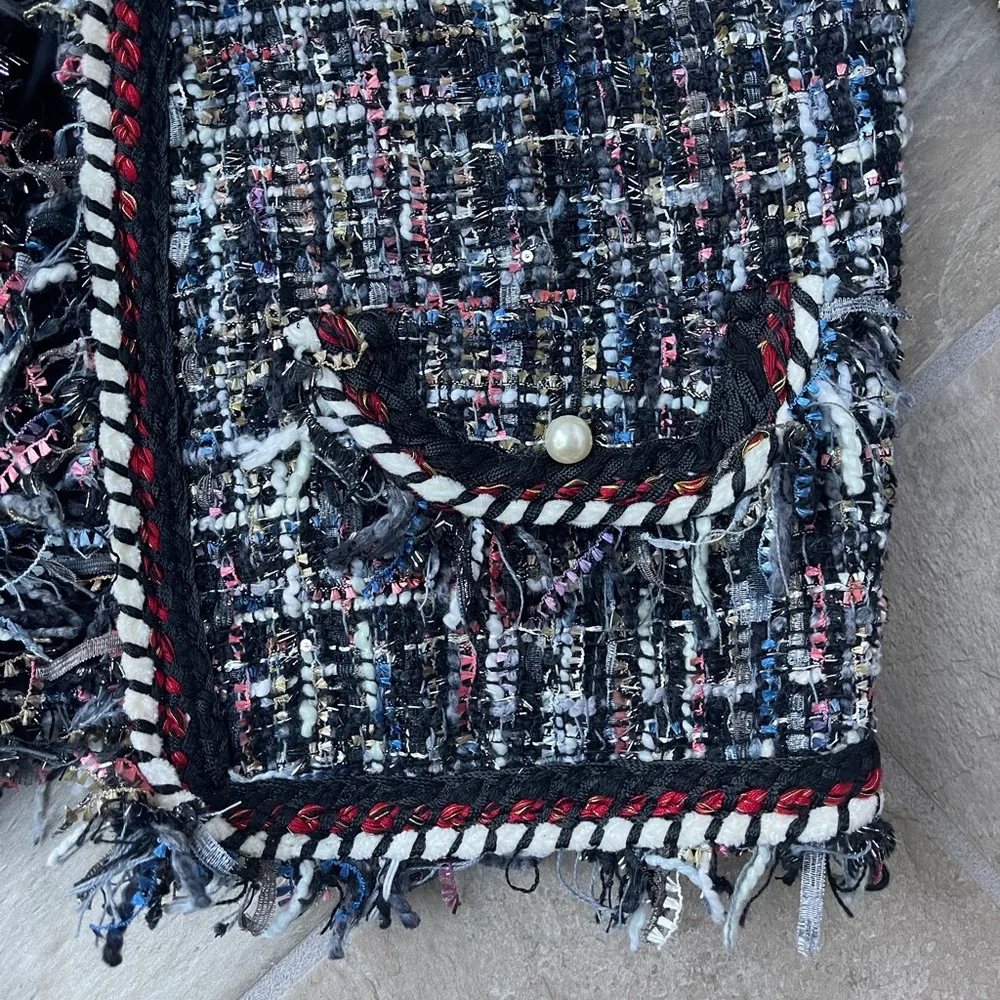 NWOT Chicwish blue tweed  jacket - Picture 4 of 7